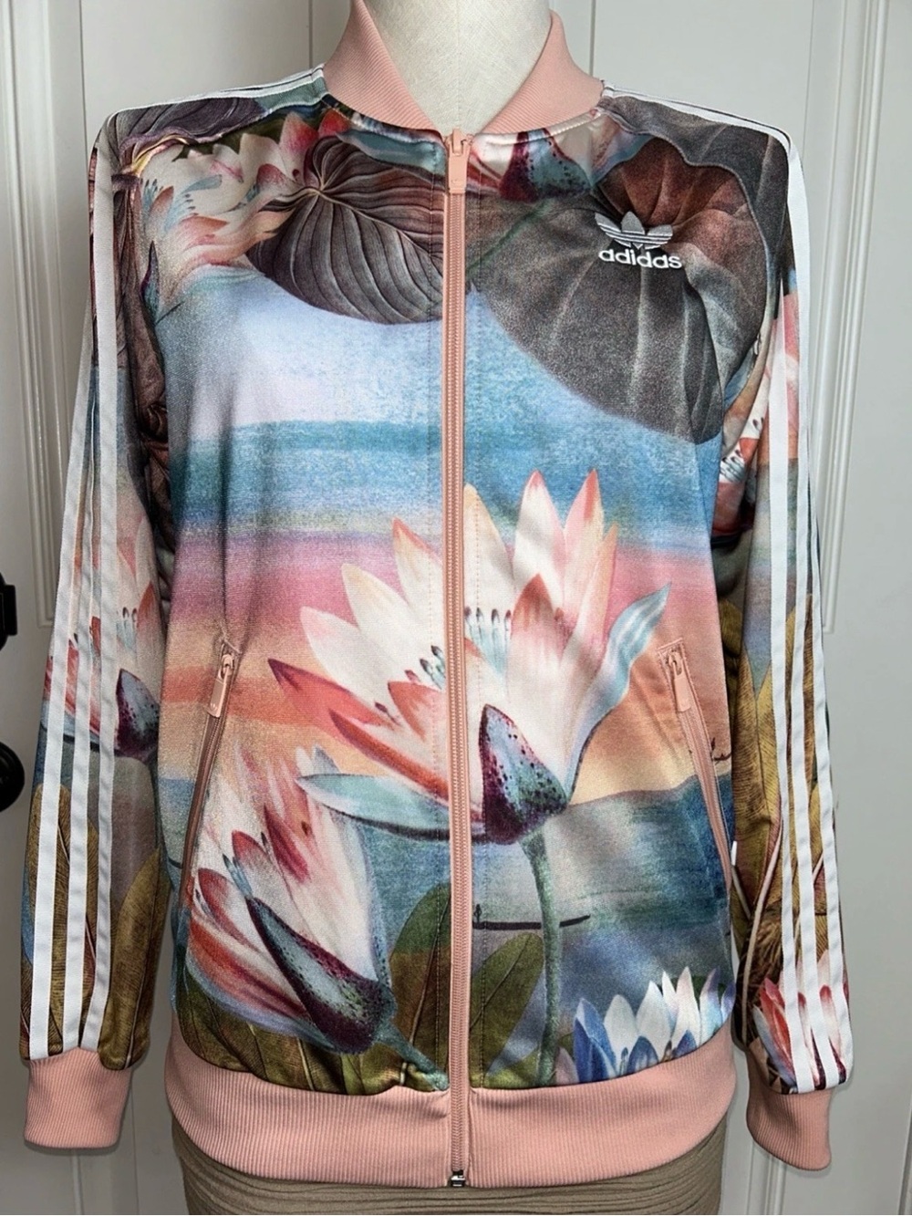 RARE SAMPLE Adidas Originals Farm Rio Curso D'Agua Floral Zip Up Track Jacket S - Picture 5 of 16